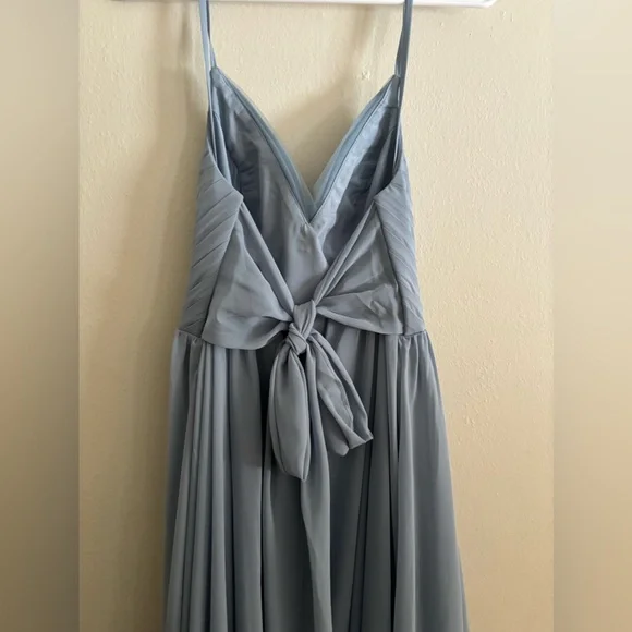 Azazie A2 Dusty Blue Dress - Picture 4 of 6